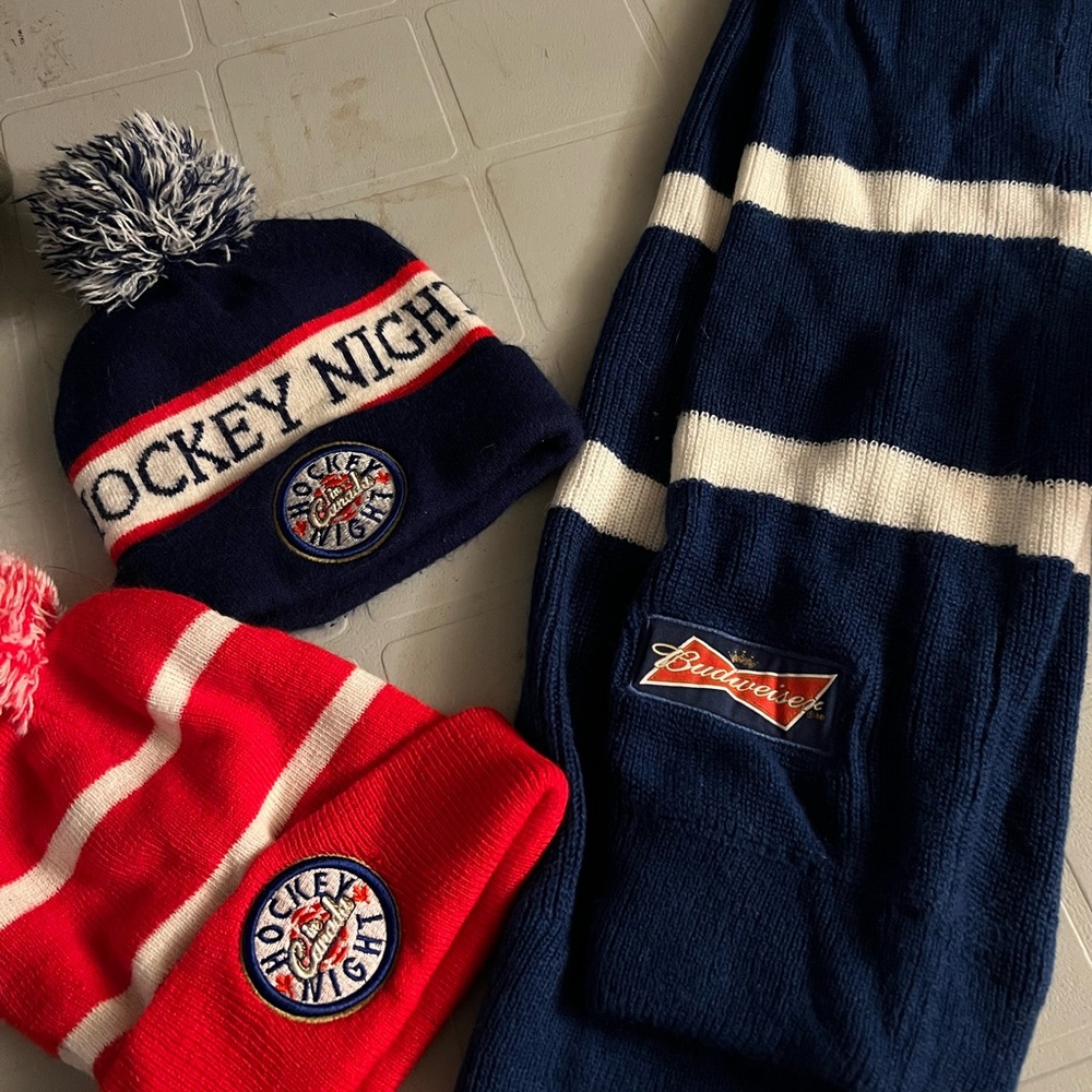 Hockey Night Beanies and Scarf Set